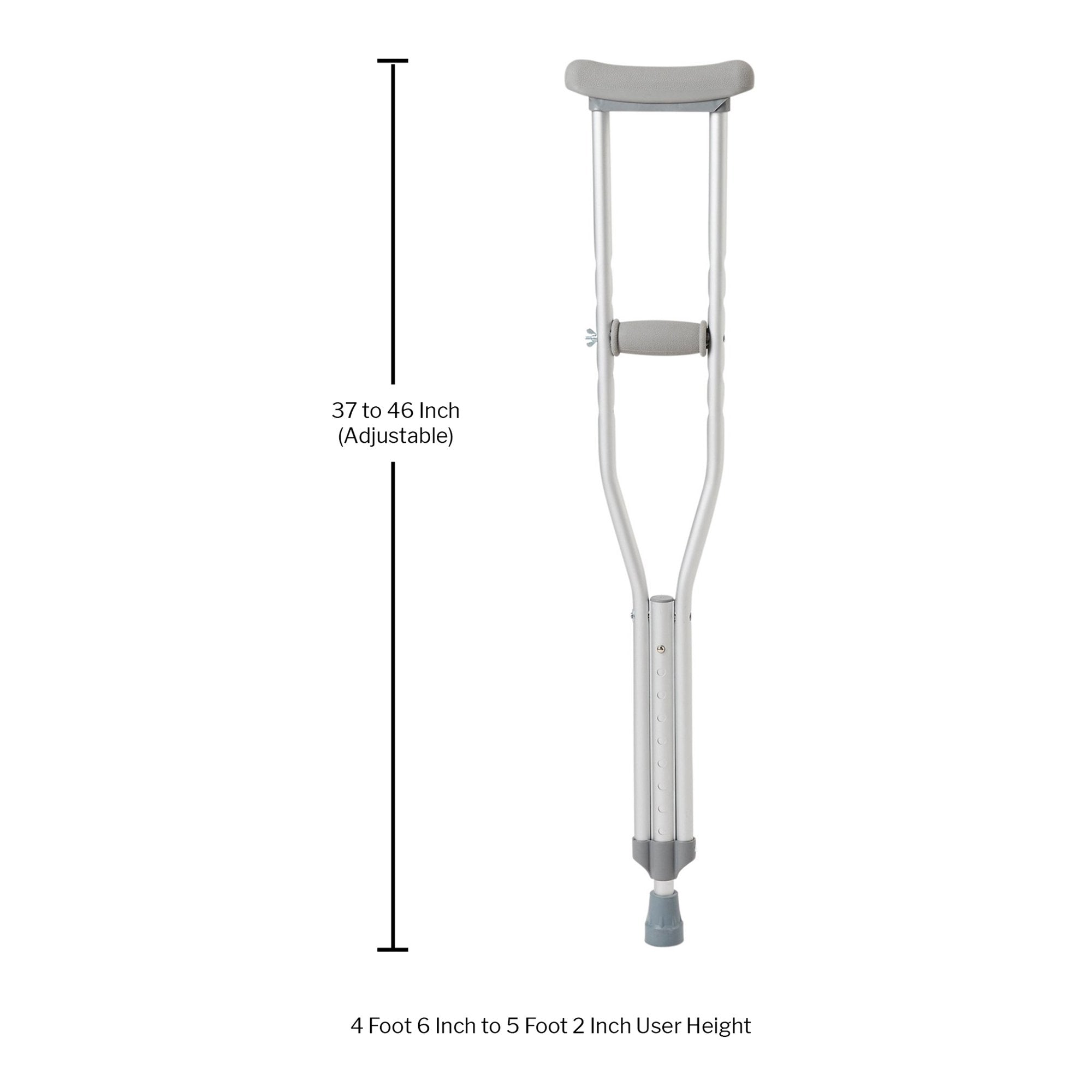 McKesson Youth Underarm Crutches for Children 4'6"–5'2" adjustable aluminum crutches