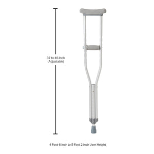 McKesson Youth Underarm Crutches for Children 4'6"–5'2" adjustable aluminum crutches