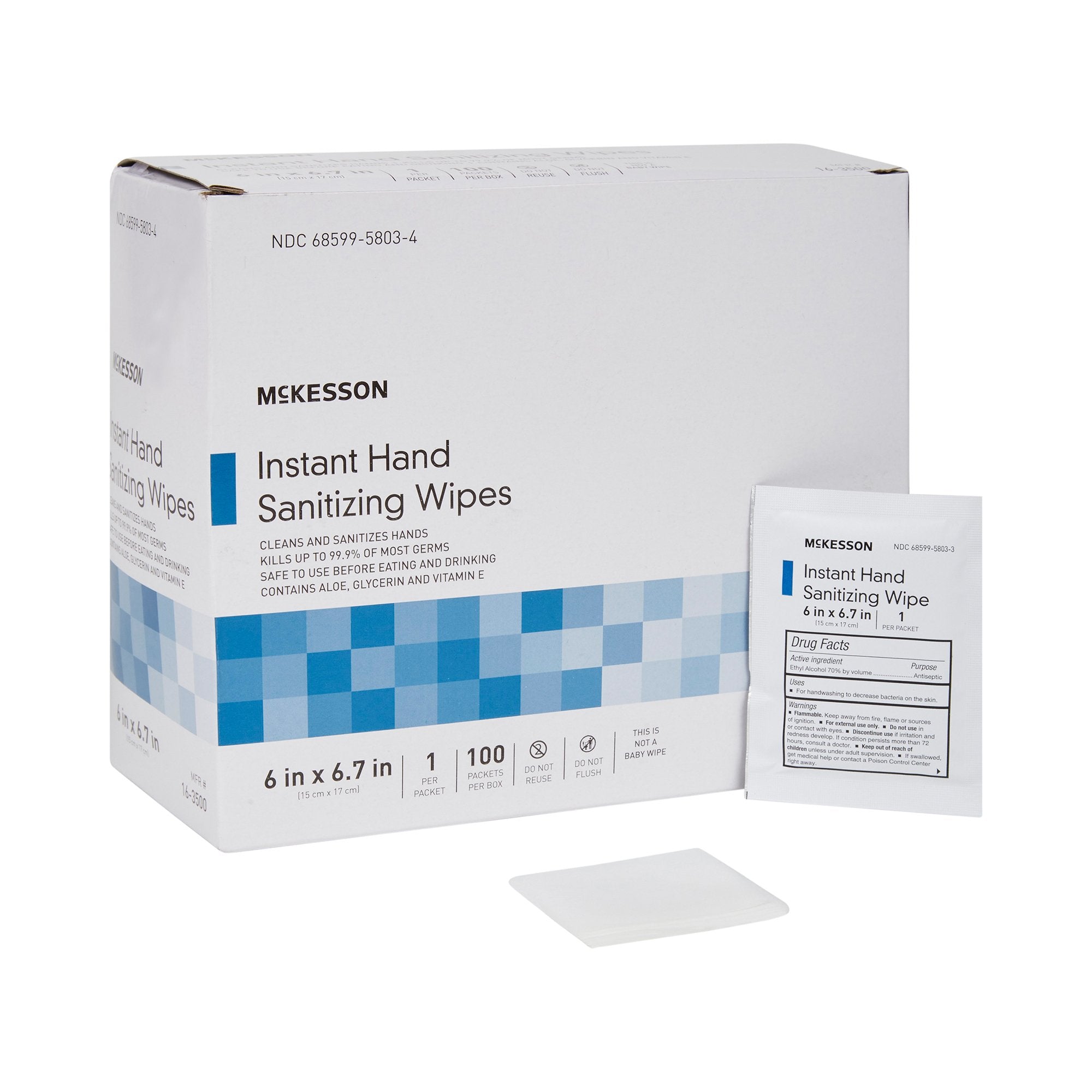 McKesson Hand Sanitizing Wipes 70% Ethyl Alcohol Individually Wrapped