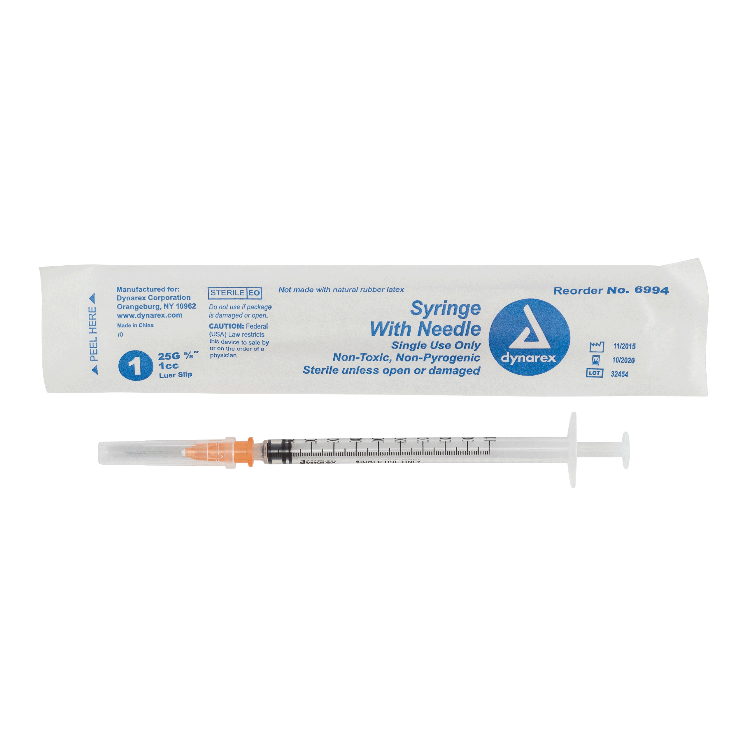 Syringe - Non-Safety with Needle - Luer slip