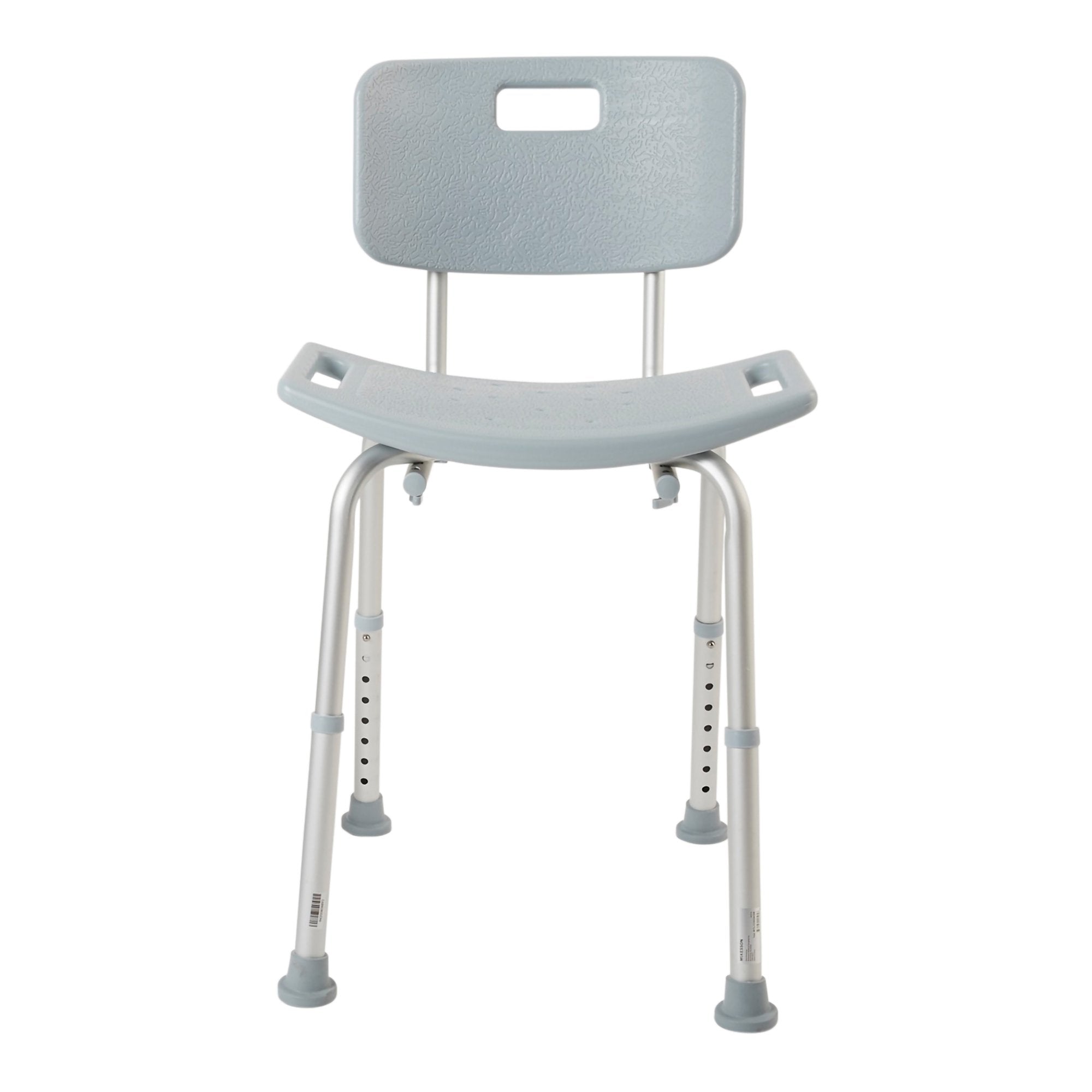 McKesson aluminum bath bench with adjustable height and removable backrest