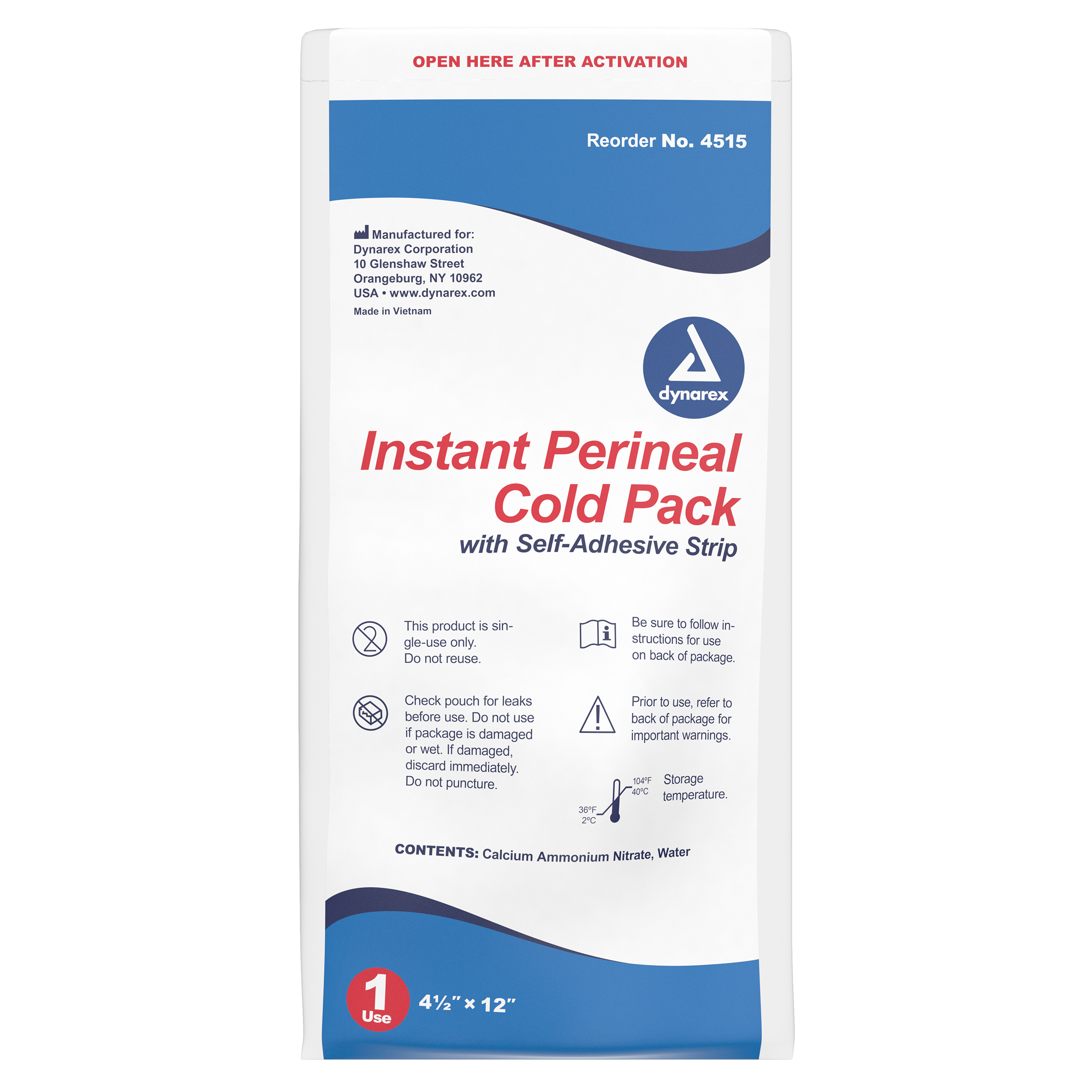 Perineal Instant Cold Pack w/ Self Adhesive Strip
