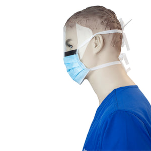 Surgical Face Mask with Ties & Plastic Shield
