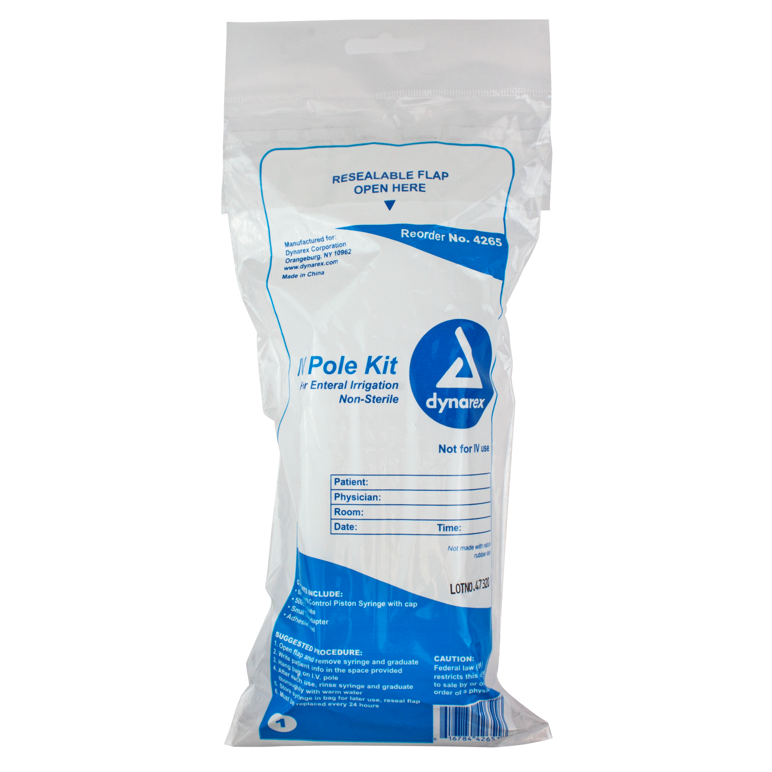 IV Pole Kit - Enteral Feeding Syringe - Non-Sterile