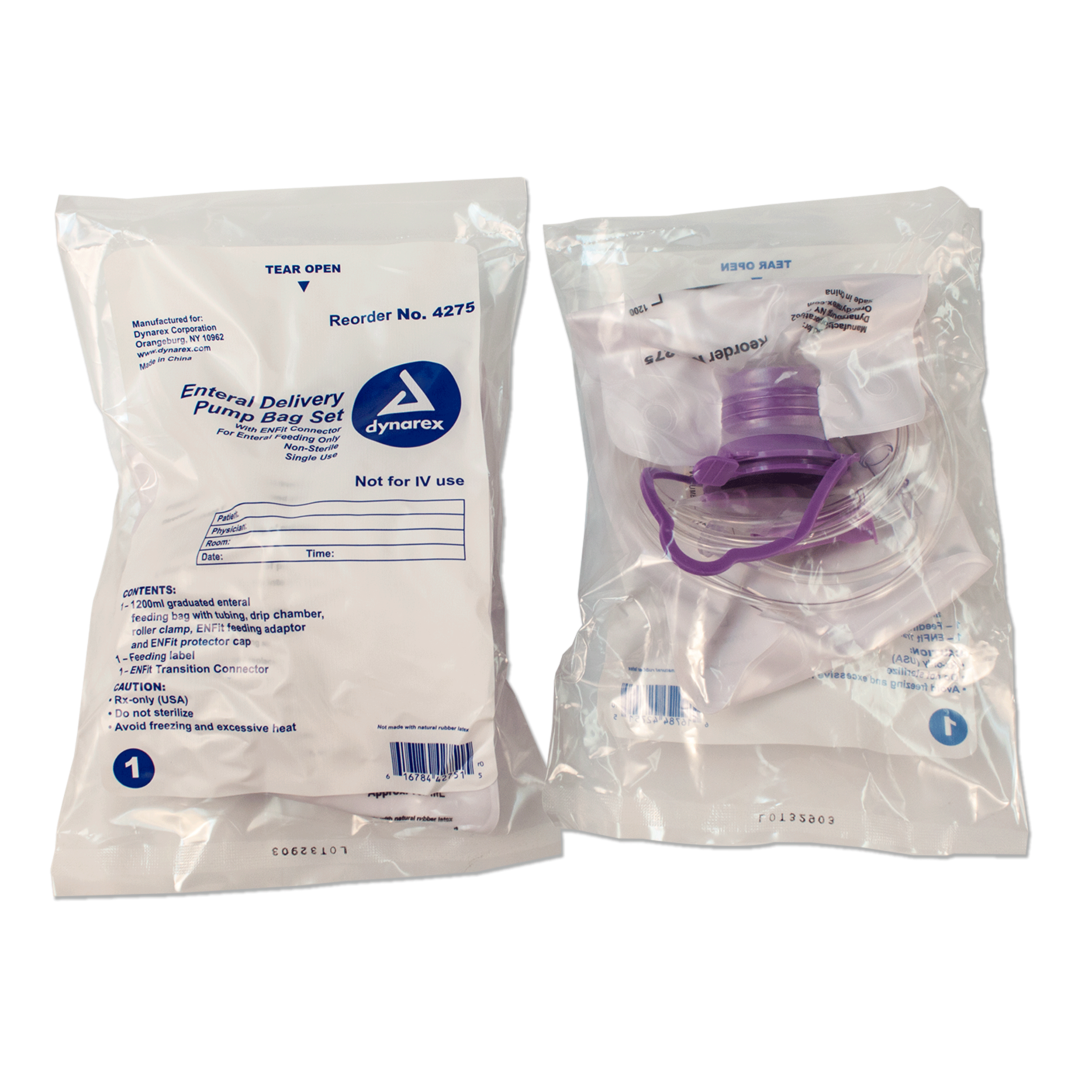 Enteral Delivery Pump Bag Set - w/ ENFit Connector