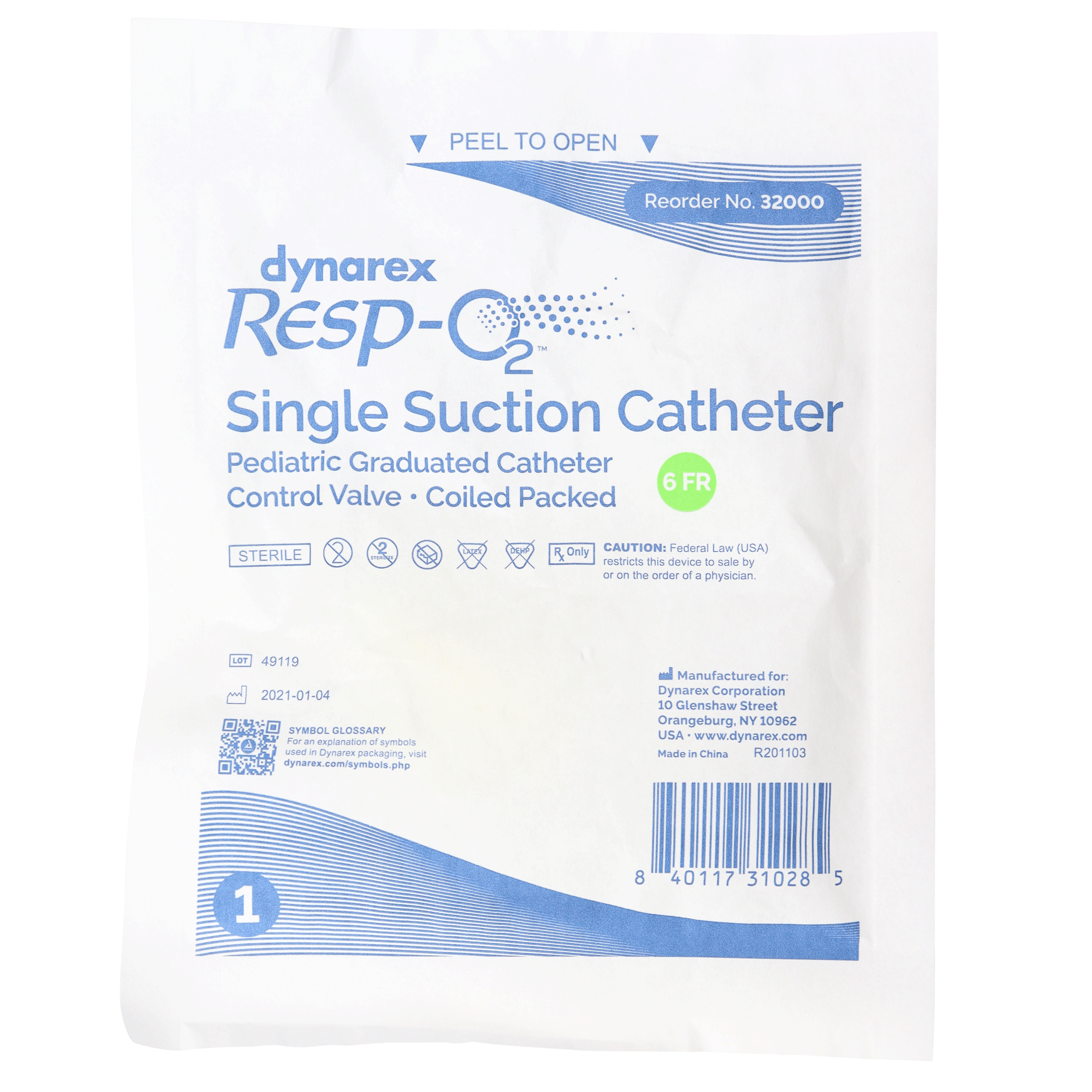 Single Suction Catheter - Pediatric Graduated Catheter w/ Control Valve