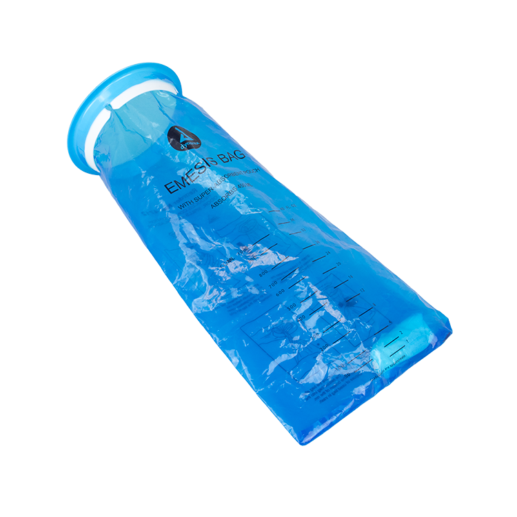 Emesis Bag w/ Absorbent pouch, Blue, 10/50/cs