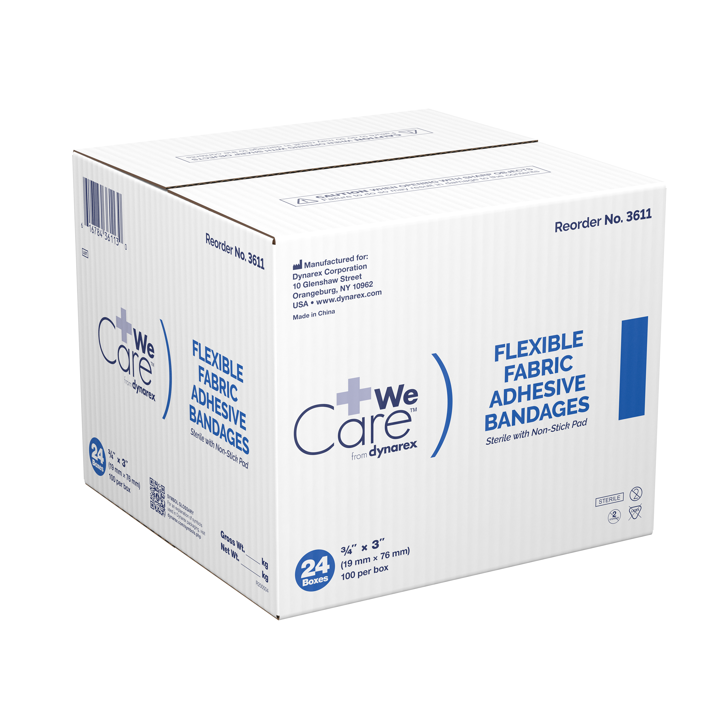 Adhesive Flexible Fabric Bandages Four Wing - Sterile