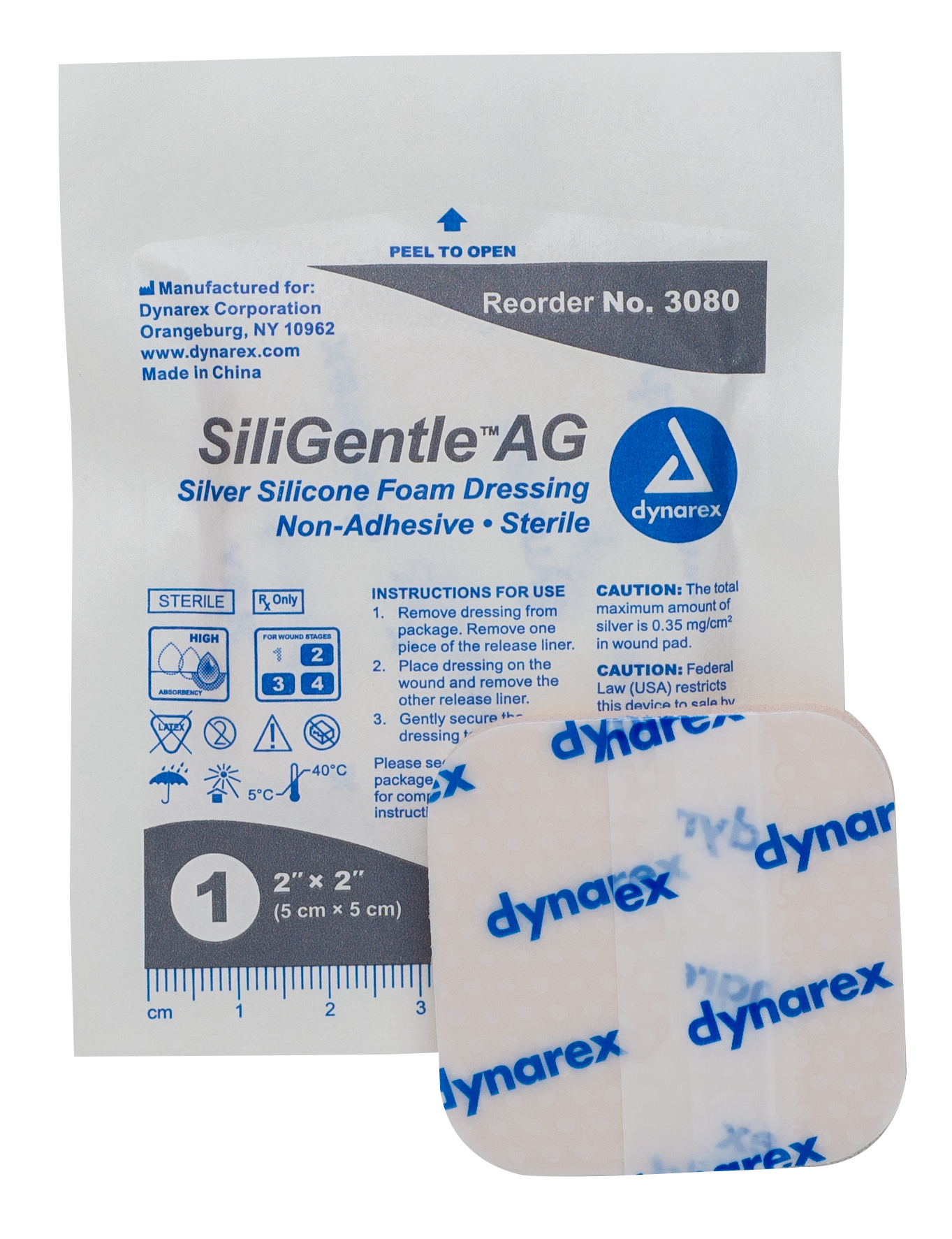 SiliGentle AG - Silver Silicone Foam Dressing