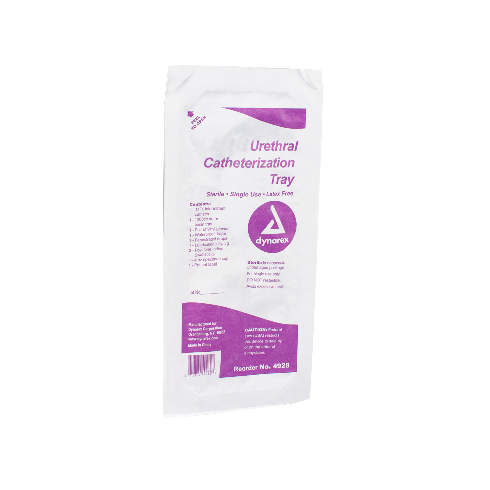 Urethral Intermittent Catheter Latex Free Tray