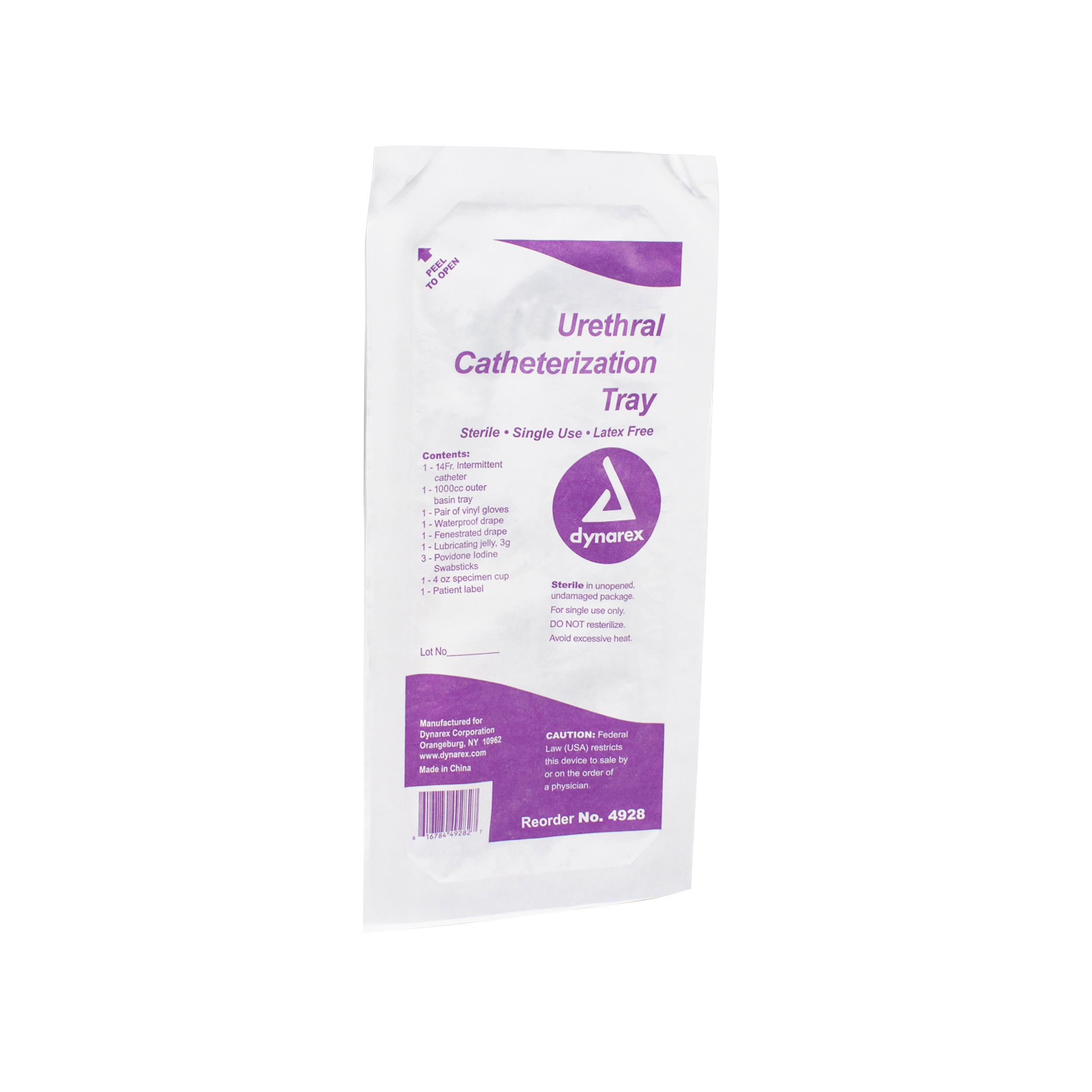 Urethral Intermittent Catheter Latex Free Tray