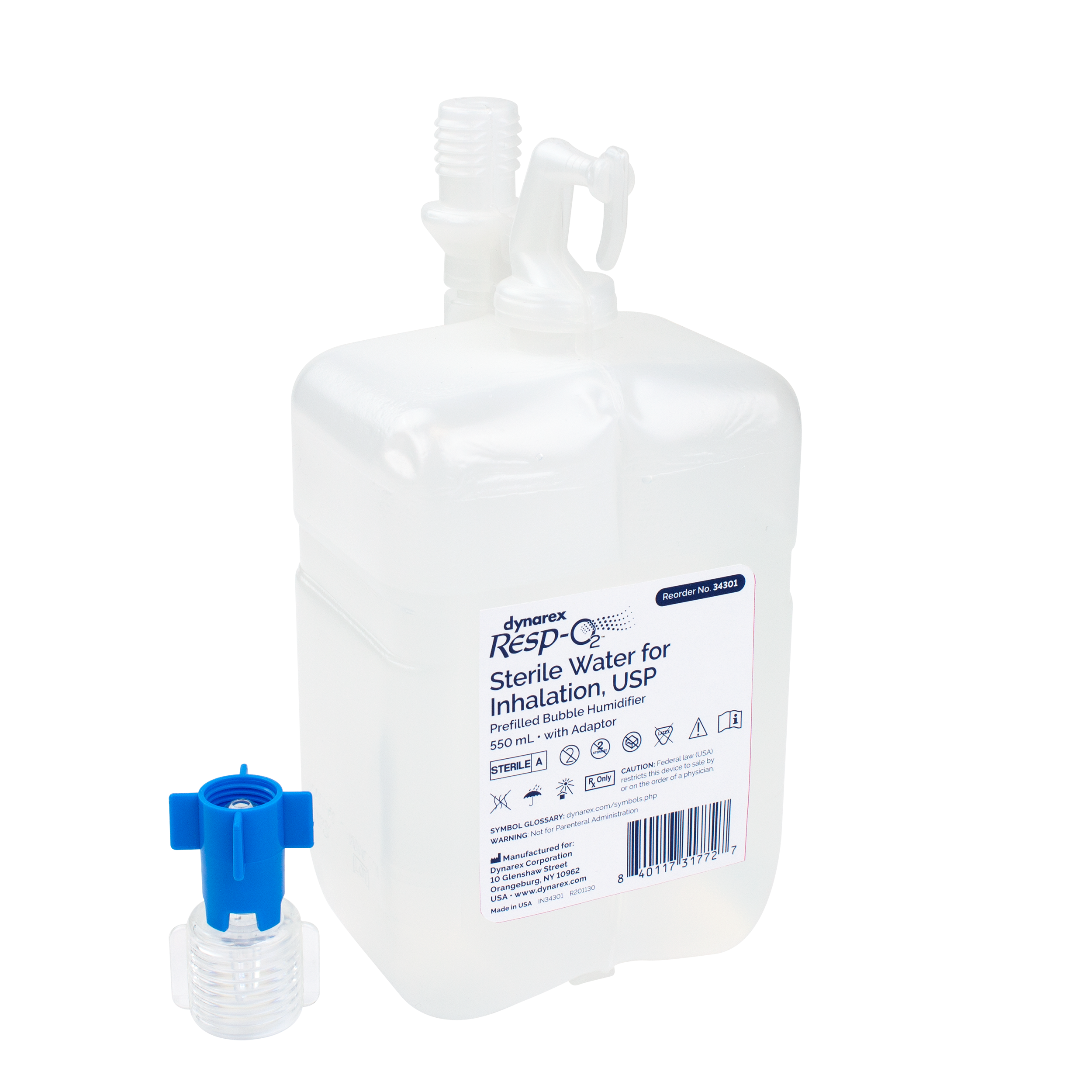 Sterile Water for Inhalation, USP, Prefilled Bubble Humidifier