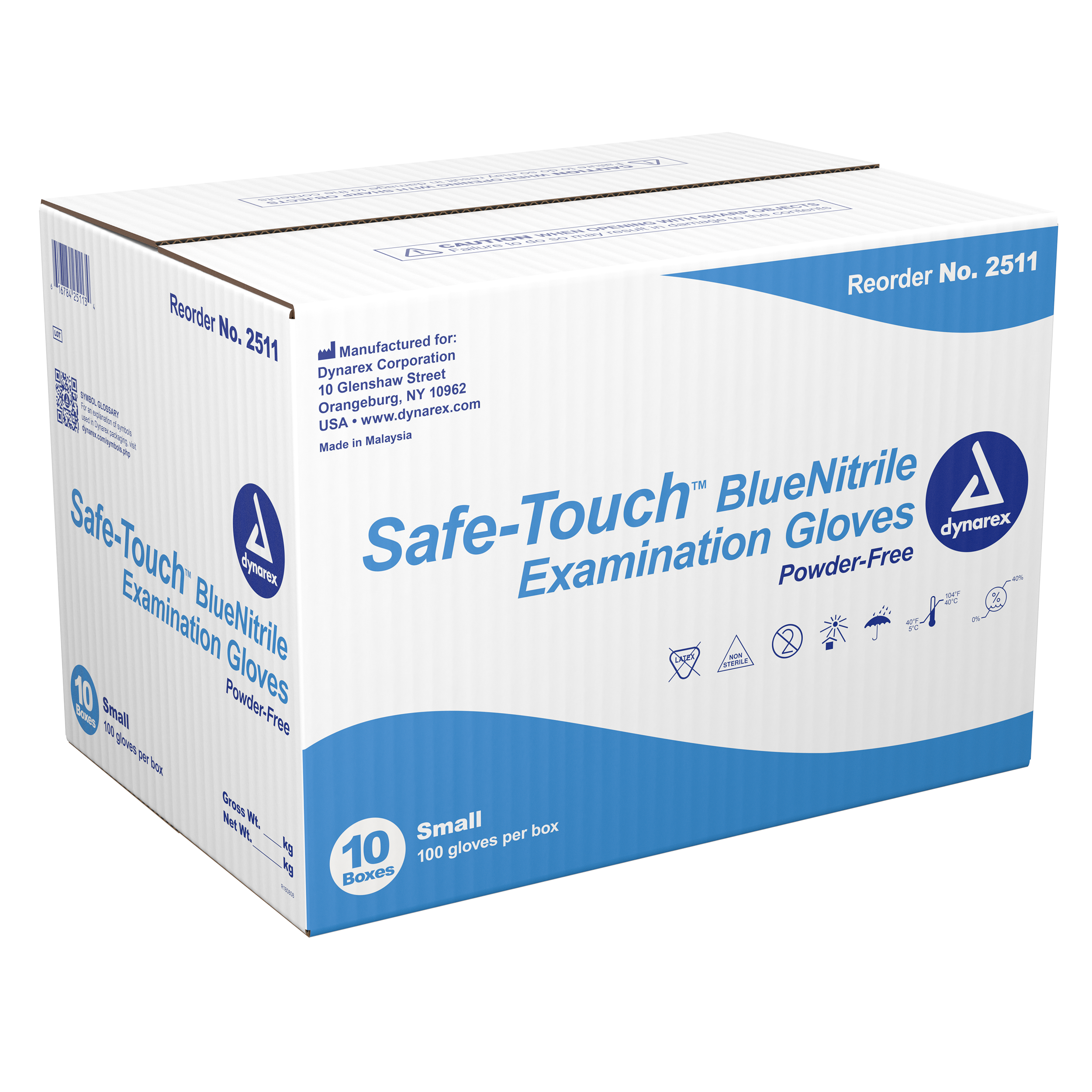 Safe-Touch Blue Nitrile Exam Gloves