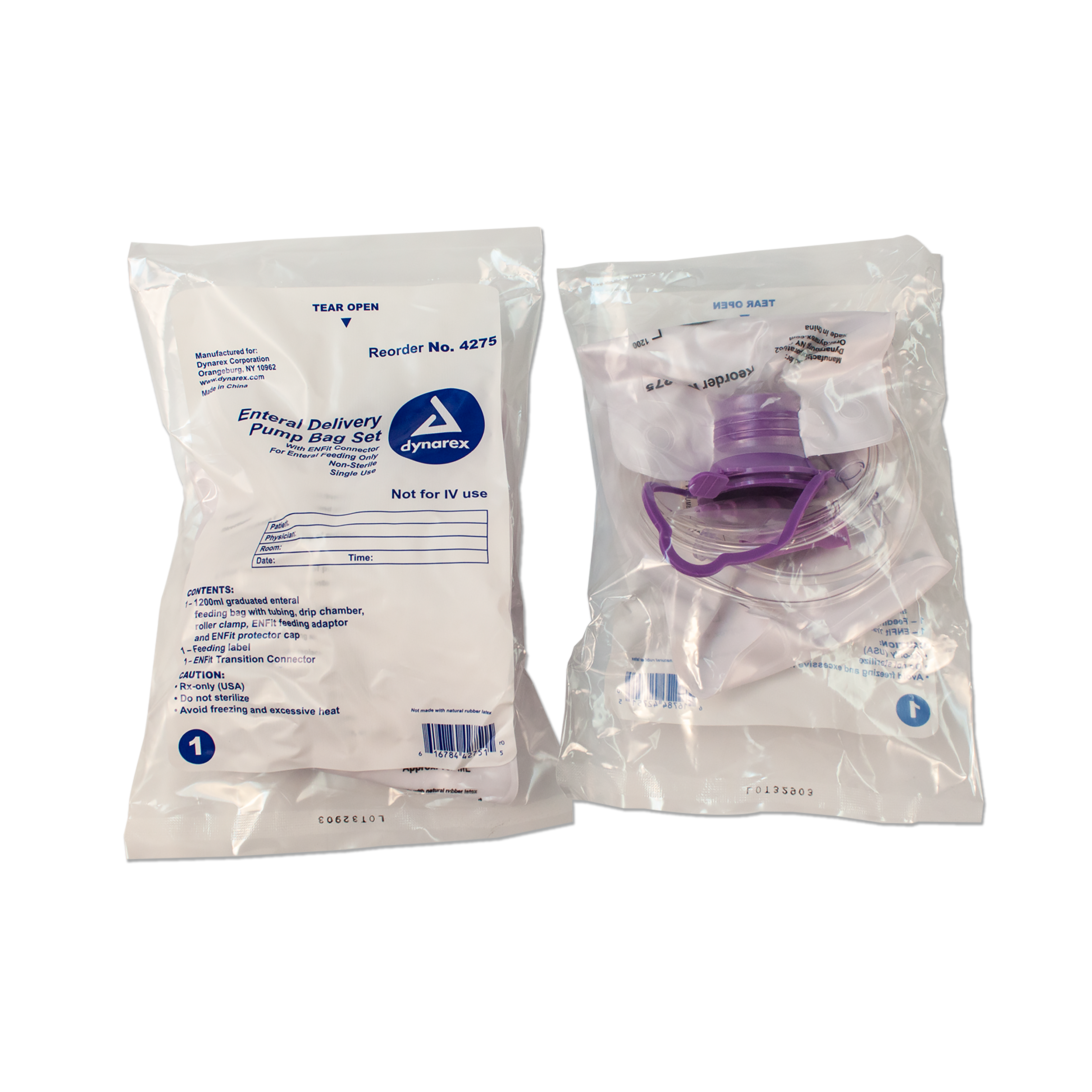 Enteral Delivery Pump Bag Set - w/ ENFit Connector